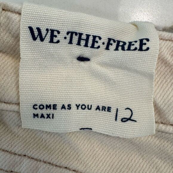 Free People Women's Cream Jean skirt maxi - Picture 6 of 8